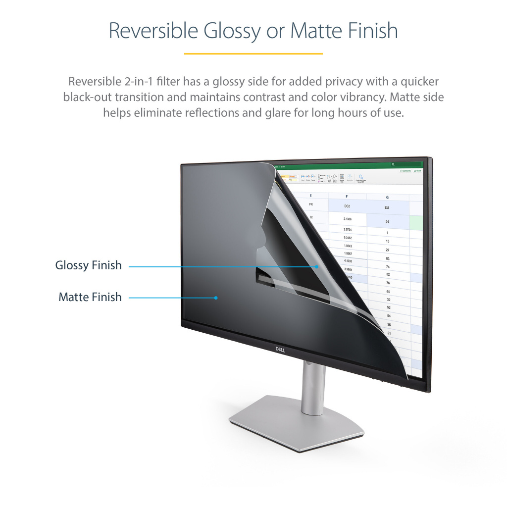 StarTech.com 19.5-inch 16:9 Computer Monitor Privacy Filter, Anti-Glare Privacy Screen w/51% Blue Light Reduction, Monitor Scree - Image 10