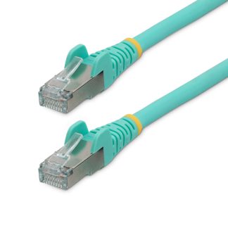 StarTech.com 50cm CAT6a Ethernet Cable - Aqua - Low Smoke Zero Halogen (LSZH) - 10GbE 500MHz 100W PoE++ Snagless RJ-45 w/Strain