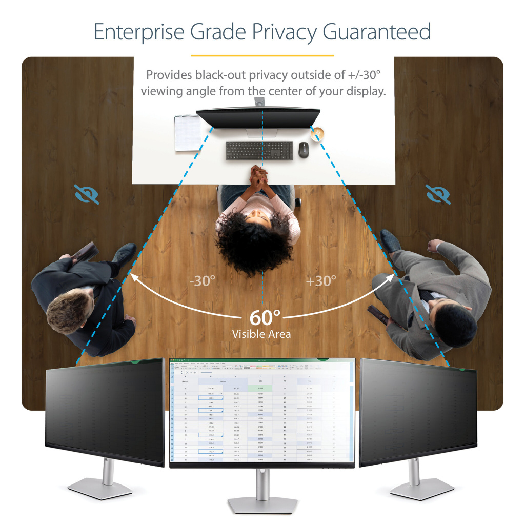 StarTech.com 19.5-inch 16:9 Computer Monitor Privacy Filter, Anti-Glare Privacy Screen w/51% Blue Light Reduction, Monitor Scree - Image 9