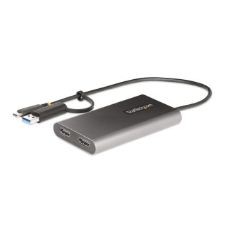 StarTech.com USB-C to Dual-HDMI Adapter - USB-C or A to 2x HDMI - 4K 60Hz - 100W Power Delivery Pass-Through - 1ft (30cm) Built