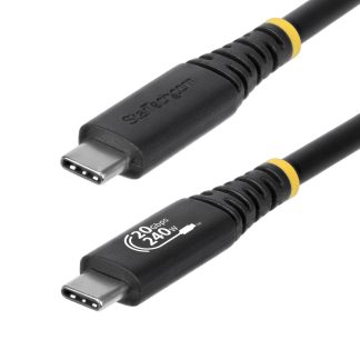 StarTech.com 2m (6ft) USB4 Cable, 20Gbps, USB-IF Certified USB-C Cable, 240W PD EPR, 4K 120Hz DP 1.4, TPE Jacket, Black USB-C Co