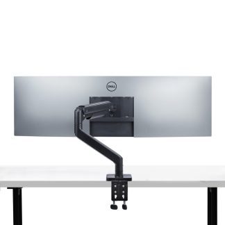 StarTech.com Monitor Desk Mount for up to 49in 32:9 Ultrawide Curved Screens, Mechanical Spring Arm, C-Clamp/Grommet, Tool-Less