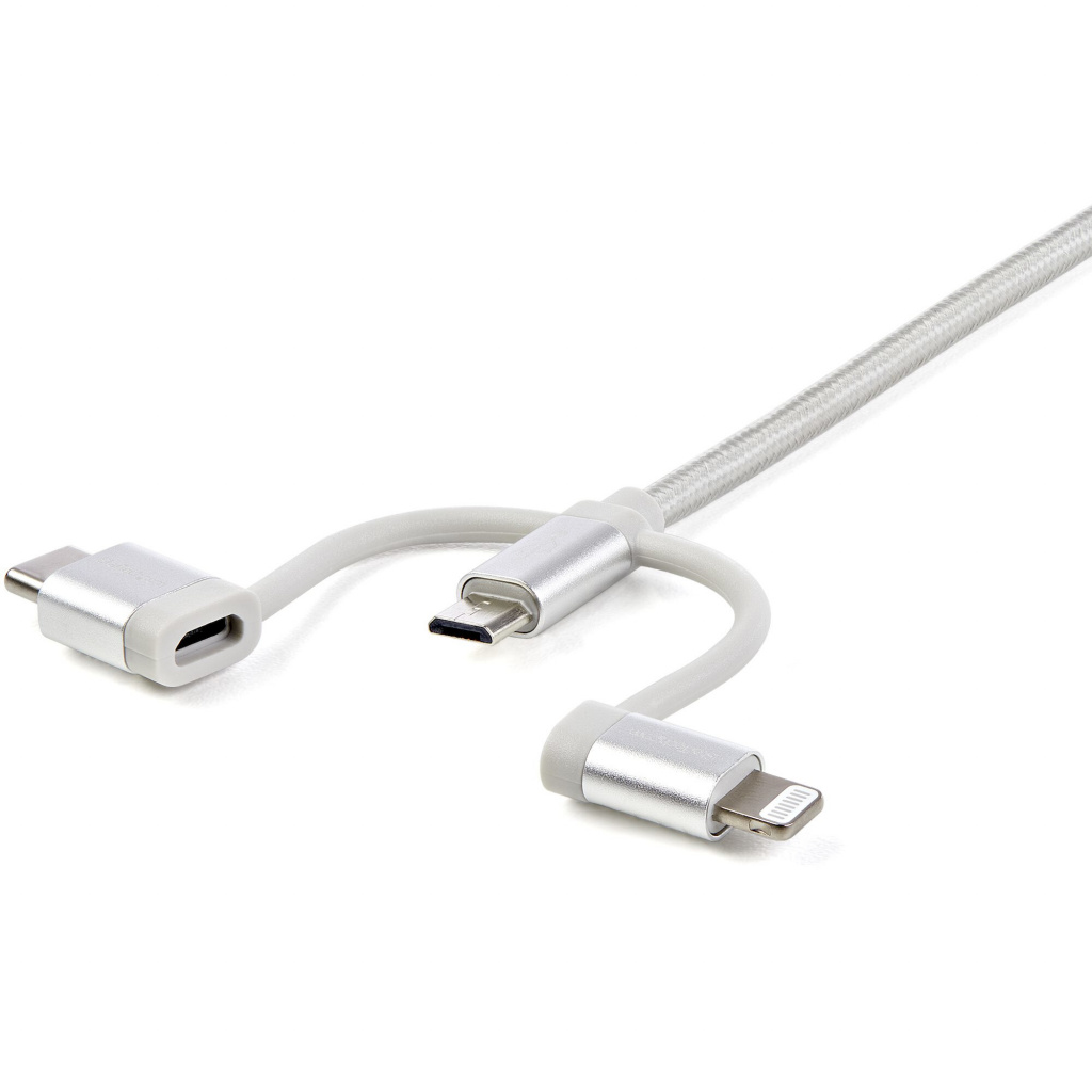 StarTech.com 1 m (3 ft.) USB Multi Charging Cable - USB to Micro-USB or USB-C or Lightning for iPhone / iPad / iPod / Android - - Image 3