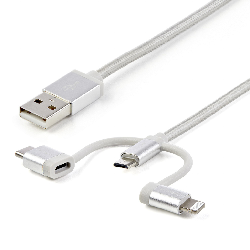 StarTech.com 1 m (3 ft.) USB Multi Charging Cable - USB to Micro-USB or USB-C or Lightning for iPhone / iPad / iPod / Android - - Image 8