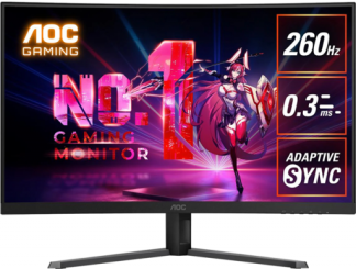 AOC C32G42ZE 32 Curved 1920x1080 0.3ms HDMI DP 260Hz Gaming Monitor