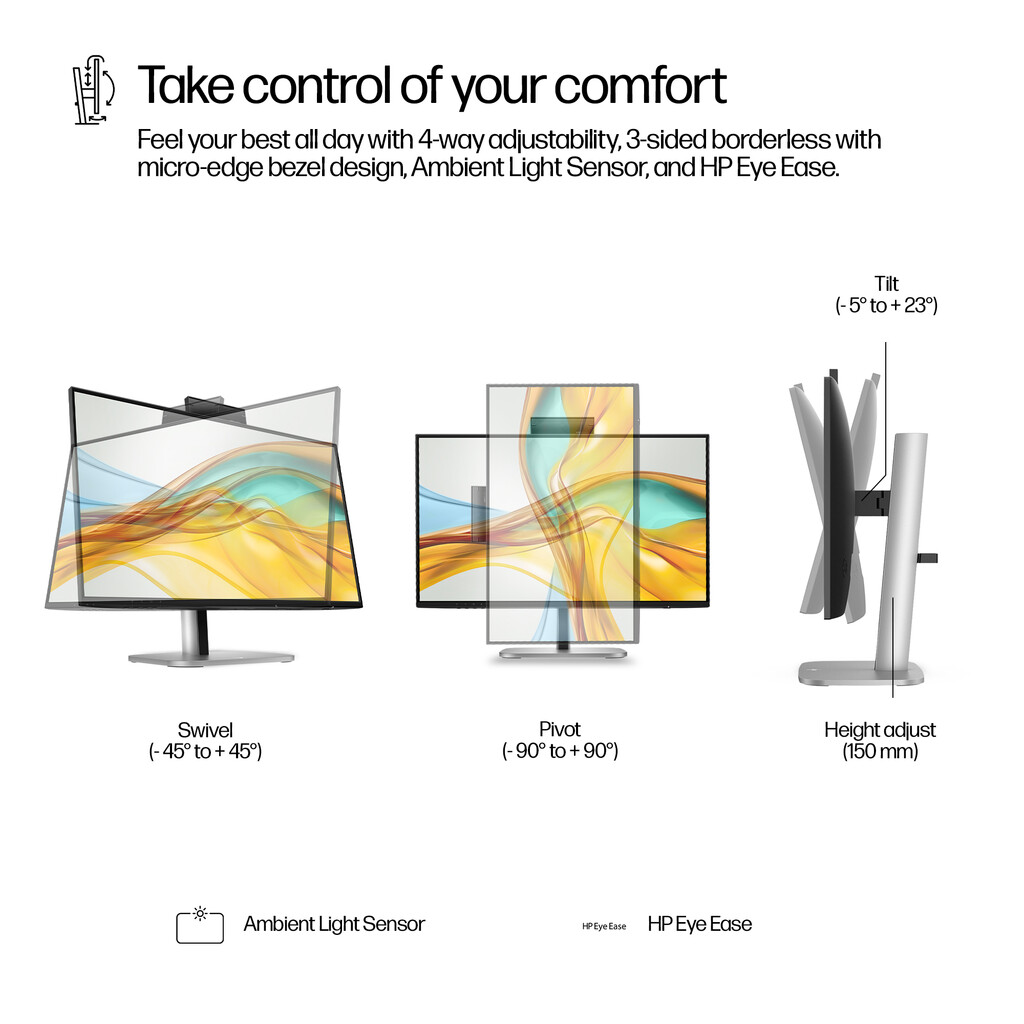 HP Series 5 Pro 23.8 inch FHD USB-C Conferencing Monitor - 524pm - Image 11