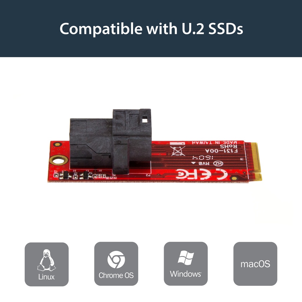 StarTech.com U.2 (SFF-8643) to M.2 PCI Express 3.0 x4 Host Adapter Card for 2.5” U.2 NVMe SSD - Image 9