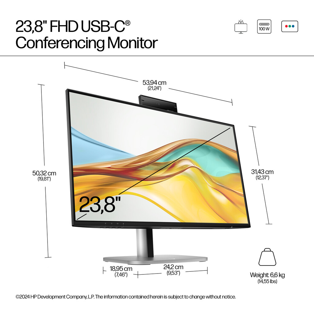 HP Series 5 Pro 23.8 inch FHD USB-C Conferencing Monitor - 524pm - Image 10