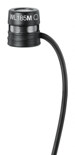 SHURE (WL185MB/C-TQG)LOW PROFILE CARDIOD LAVALIER MICROPHONE,TA4F CONNECTOR,BLACK