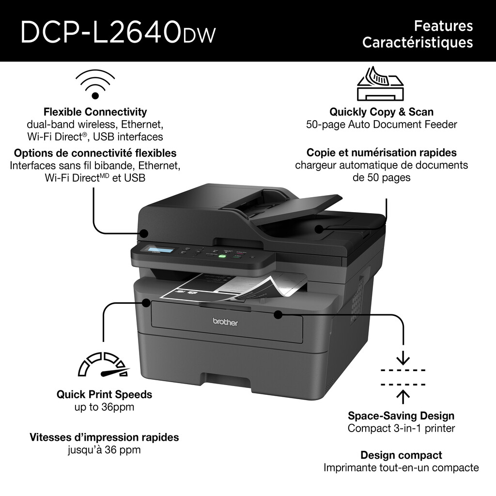 Brother DCPL2640DW 34ppm Mono Laser MFC $20 Cashback - Image 3