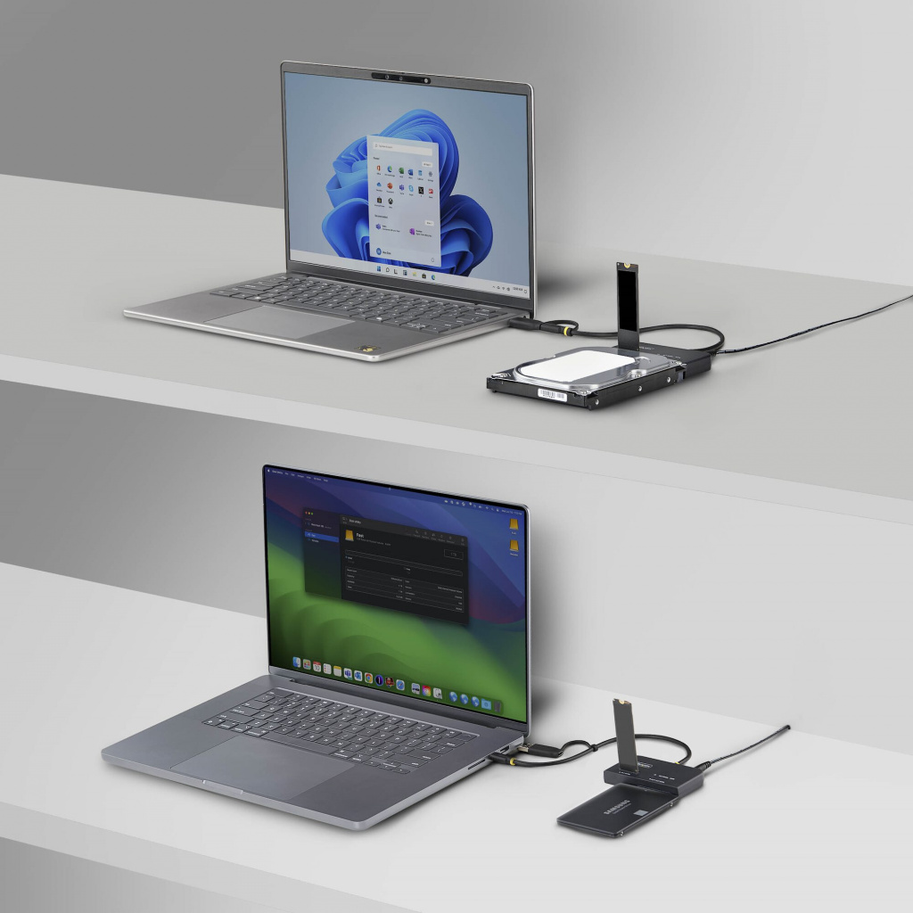 StarTech.com USB-C/USB-A to M.2 NVMe and 2.5in/3.5in SATA Adapter, 10Gbps, Tool-Free External SSD Hard Drive Reader, B+M/M-Key - Image 5