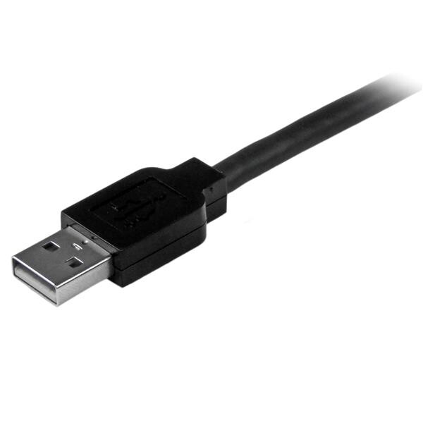 StarTech.com 50ft (15m) Active USB 2.0 A to B Cable, Long USB Printer Cable, 1x USB-A (M), 1x USB-B (M) - Black - Image 3