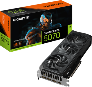 GIGABYTE GeForce RTX 5070 WINDFORCE OC SFF 12G Graphics Card - 12GB GDDR7, 192bit, PCI-E 5.0, 2542 MHz Core Clock, 3 x DP 2.1a,