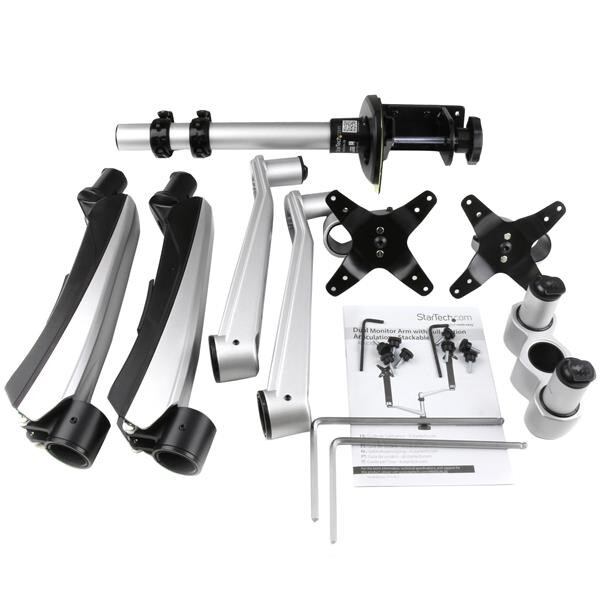 StarTech.com Desk-Mount Dual Monitor Arm - Full Motion Articulating - Premium - For up to 30" (19.8lb/9kg) Displays - TAA - Image 11