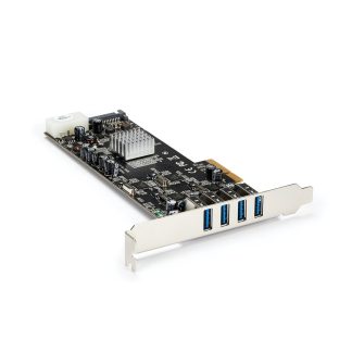 StarTech.com 4 Port USB 3.0 PCIe Card w/ 4 Dedicated 5Gbps Channels (USB 3.2 Gen 1) - UASP - SATA / LP4 Power - PCI Express Ada