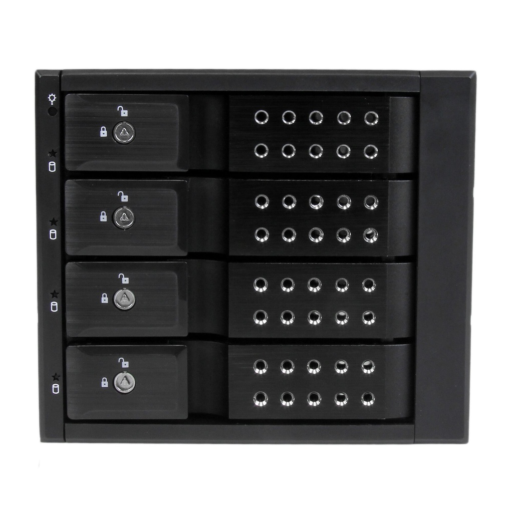 StarTech.com 4 Bay Aluminum Trayless Hot Swap Mobile Rack Backplane for 3.5in SAS II/SATA III - 6 Gbps HDD - Image 2