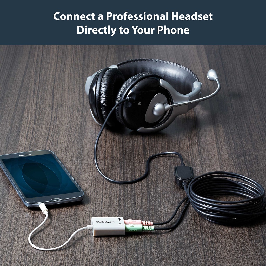 StarTech.com White headset adapter for headsets with separate headphone / microphone plugs - 3.5mm 4 position to 2x 3 position - Image 10