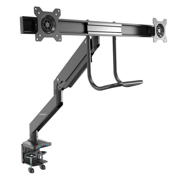 StarTech.com Desk Mount Dual Monitor Arm with USB & Audio - Slim Full Motion Adjustable Dual Monitor VESA Mount for up to 32" (