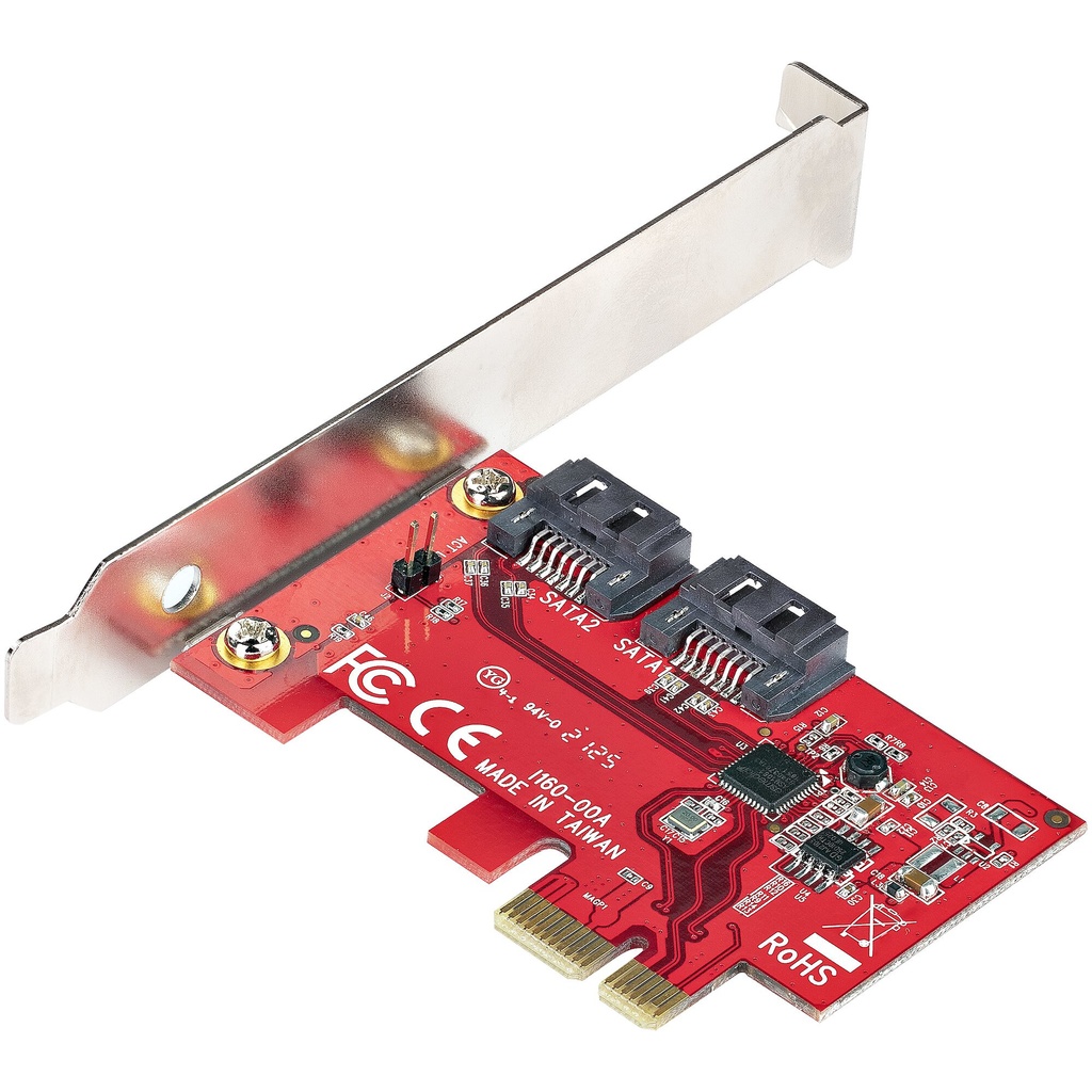 StarTech.com SATA PCIe Card - 2 Port PCIe SATA Expansion Card - 6Gbps - Full/Low Profile - PCI Express to SATA Adapter/Controll - Image 2