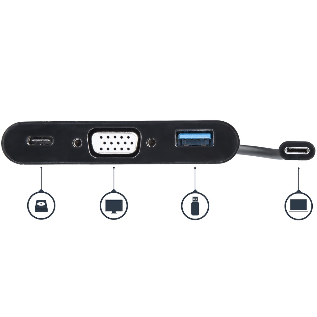 StarTech.com USB-C VGA Multiport Adapter - USB 3.0 Port - 60W PD - Image 4