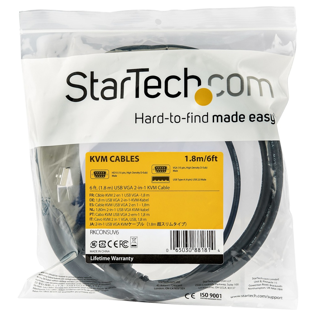 StarTech.com 6 ft. (1.8 m) USB KVM Cable for Rackmount Consoles - Image 5