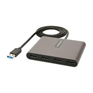 StarTech.com USB 3.0 to Quad HDMI Adapter, USB to 4x HDMI Monitor Converter for Windows (no support for macOS/ChromeOS/Linux) -