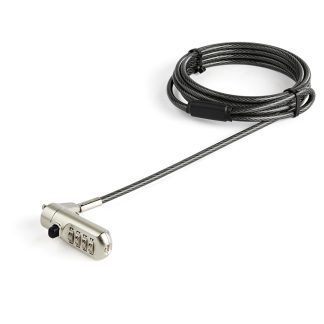 StarTech.com 6.6ft (2m) Laptop Cable Lock - Nano Slot Compatible 4 Digit Combination Security Cable Lock - Anti-Theft Vinyl Coa