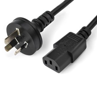 StarTech.com 2m (6ft) Computer Power Cord, AS/NZS 3112 to C13, 10A 250V, 18AWG, Black Replacement AC Power Cord, Printer Power