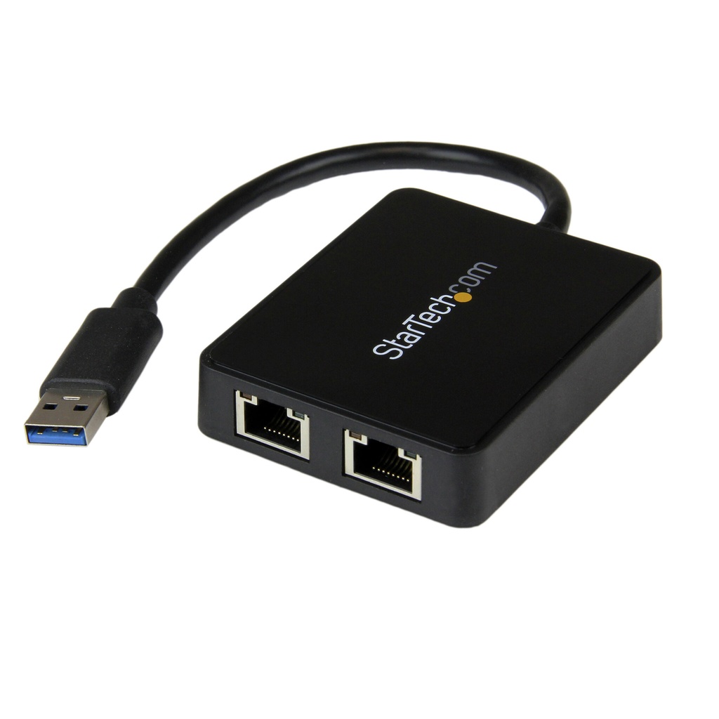 StarTech.com USB 3.0 to Dual Port Gigabit Ethernet Adapter w/ USB Port, 10/100/1000 Mbps, USB Gigabit LAN Network NIC Adapter - Image 7