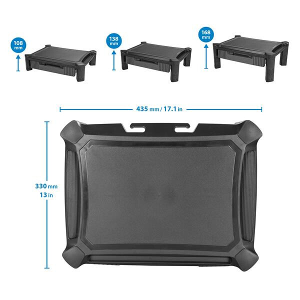 StarTech.com Monitor Riser - Drawer - Height Adjustable - For up to 32" (22lb/10kg) Displays - Image 7