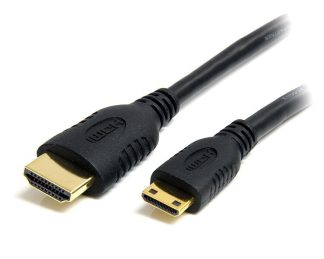 StarTech.com 1m Mini HDMI to HDMI Cable with Ethernet - 4K 30Hz High Speed Mini HDMI to HDMI Adapter Cable - Mini HDMI Type-C De