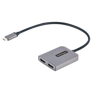 StarTech.com USB-C to Dual HDMI MST HUB - Dual HDMI 4K 60Hz - USB Type C Multi Monitor Adapter for Laptop w/ 1ft/30cm cable - D