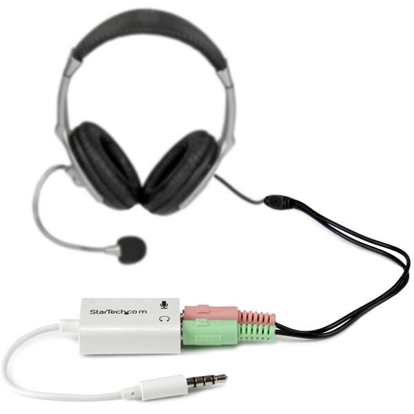 StarTech.com White headset adapter for headsets with separate headphone / microphone plugs - 3.5mm 4 position to 2x 3 position - Image 3
