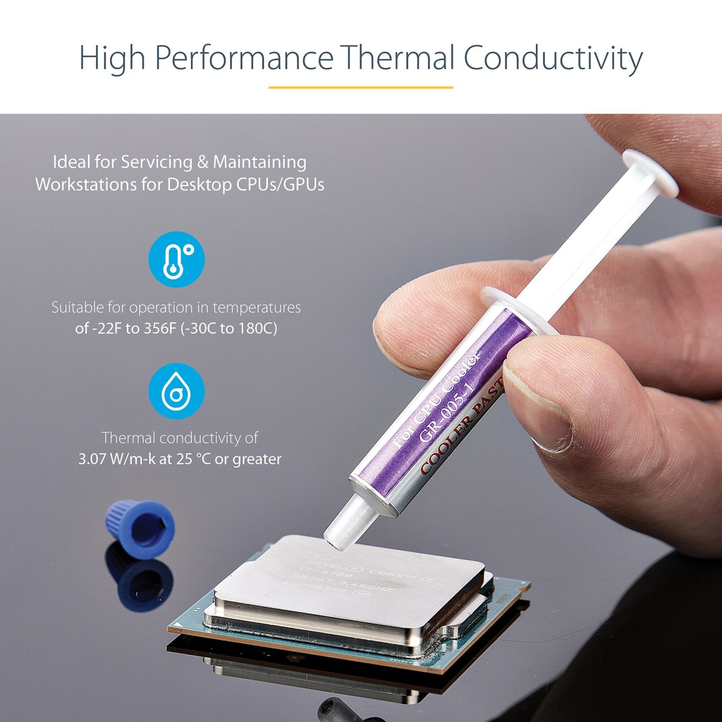 StarTech.com Thermal Paste, Pack of 5 Re-sealable Syringes (1.5g / each), Metal Oxide Compound, CPU Heat Sink Thermal Grease Pa - Image 9