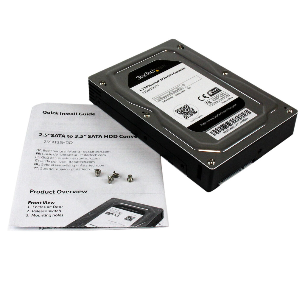 StarTech.com 2.5” to 3.5” SATA Aluminum Hard Drive Adapter Enclosure with SSD / HDD Height up to 12.5mm - Image 6