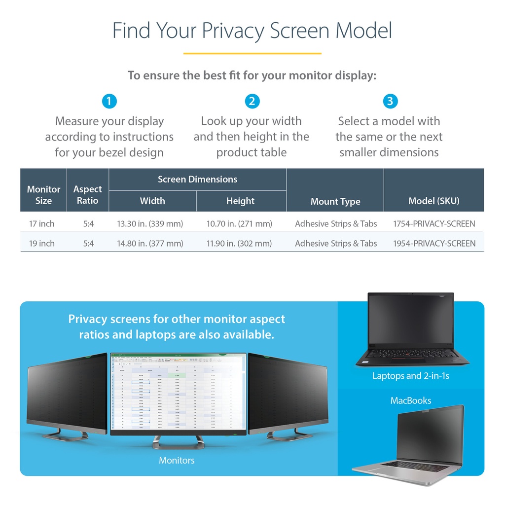 StarTech.com 17-inch 5:4 Computer Monitor Privacy Filter, Anti-Glare Privacy Screen w/51% Blue Light Reduction, Monitor Screen - Image 12