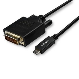 StarTech.com 10ft (3m) USB C to DVI Cable - 1080p (Single Link) USB Type-C (DP Alt Mode HBR2) to DVI-Digital Video Adapter Cabl