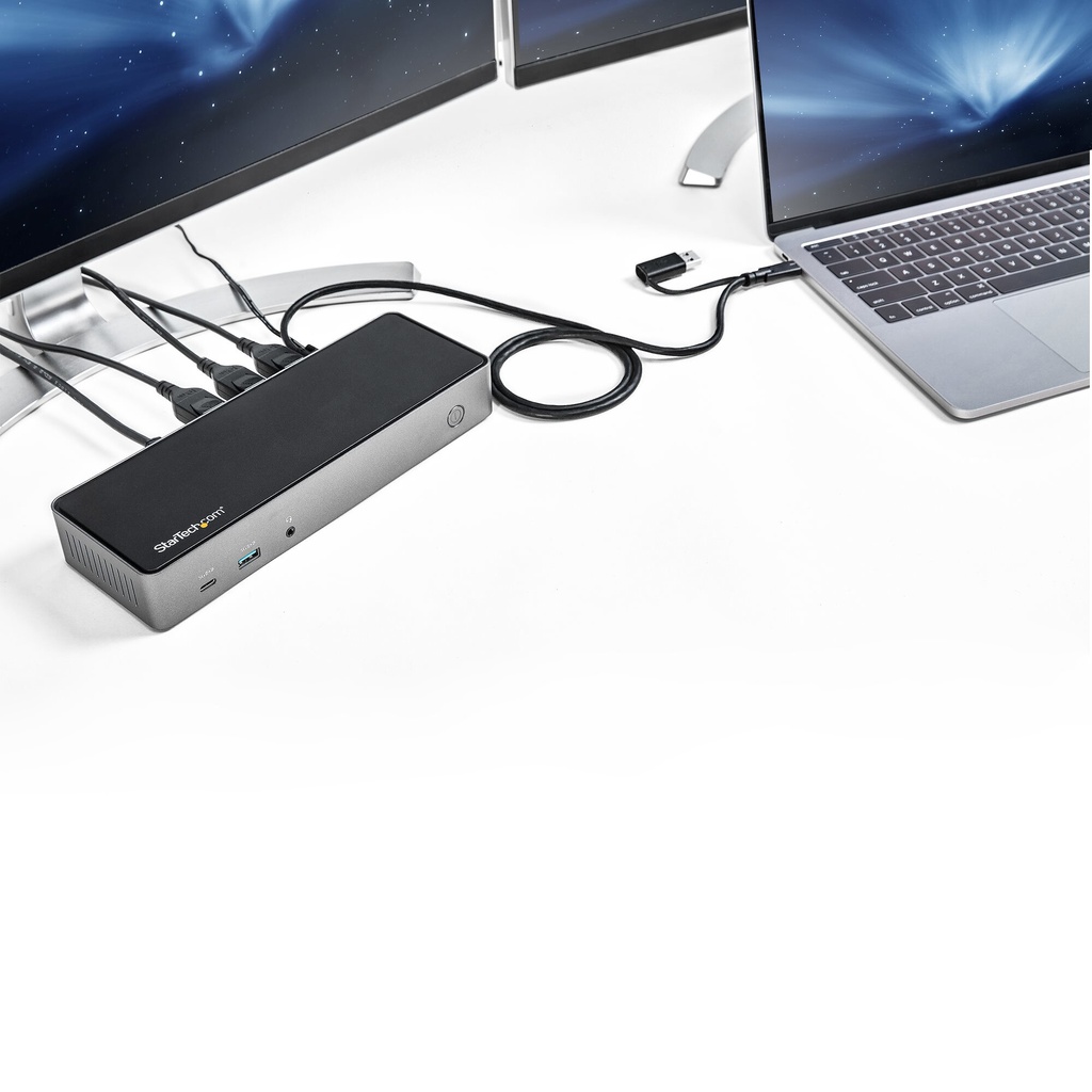 StarTech.com USB-C & USB-A Dock - Hybrid Universal Triple Monitor Laptop Docking Station w/ DisplayPort & HDMI 4K 60Hz - 85W Po - Image 13