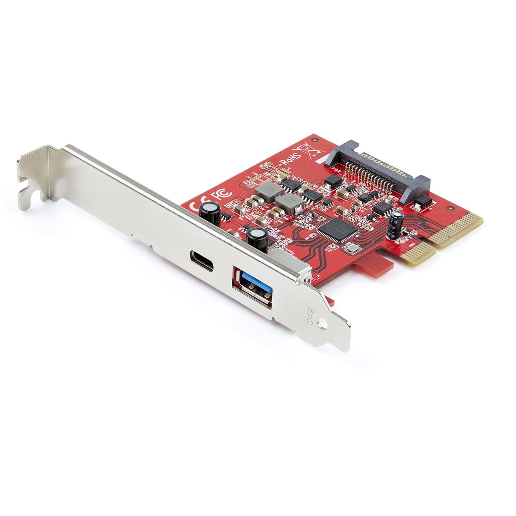 StarTech.com 2-Port 10Gbps USB-A & USB-C PCIe Card - USB 3.2 Gen 2 PCI Express Type C/A Host Controller Card Adapter - USB 3.2