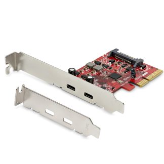 StarTech.com 2-Port USB 3.2 Gen 2 PCIe Card, USB-C 10Gbps SuperSpeed PCI Express 3.0 x4 Controller Card, USB Type-C Adapter Card