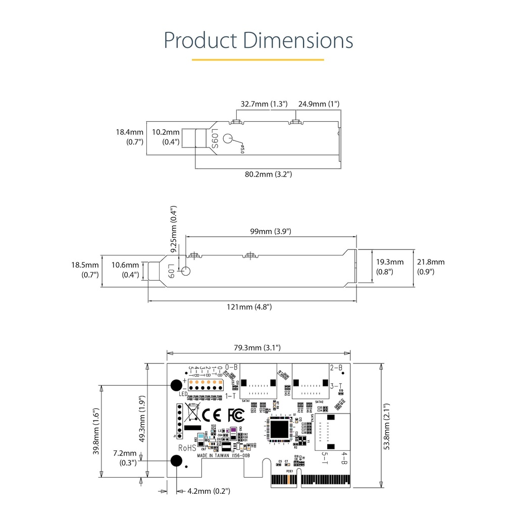 StarTech.com SATA PCIe Card - 2 Port PCIe SATA Expansion Card - 6Gbps - Full/Low Profile - PCI Express to SATA Adapter/Controll - Image 14