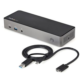 StarTech.com USB-C & USB-A Dock - Hybrid Universal Triple Monitor Laptop Docking Station w/ DisplayPort & HDMI 4K 60Hz - 85W Po