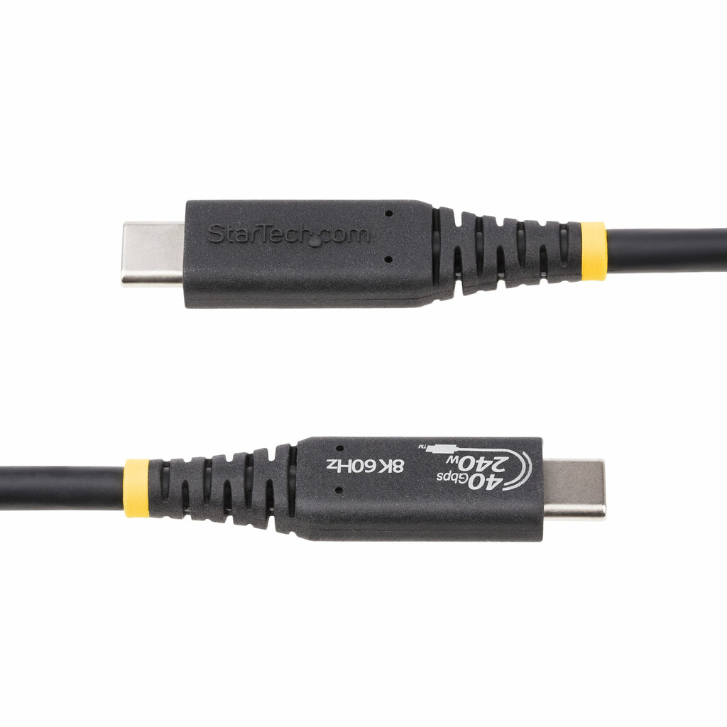 StarTech.com 1.6ft (50cm) USB4 Cable 40Gbps, 240W (5A) Power Delivery, 8K 120Hz / 4K 240Hz DP Alt Mode, USB-IF Certified USB-C - Image 3