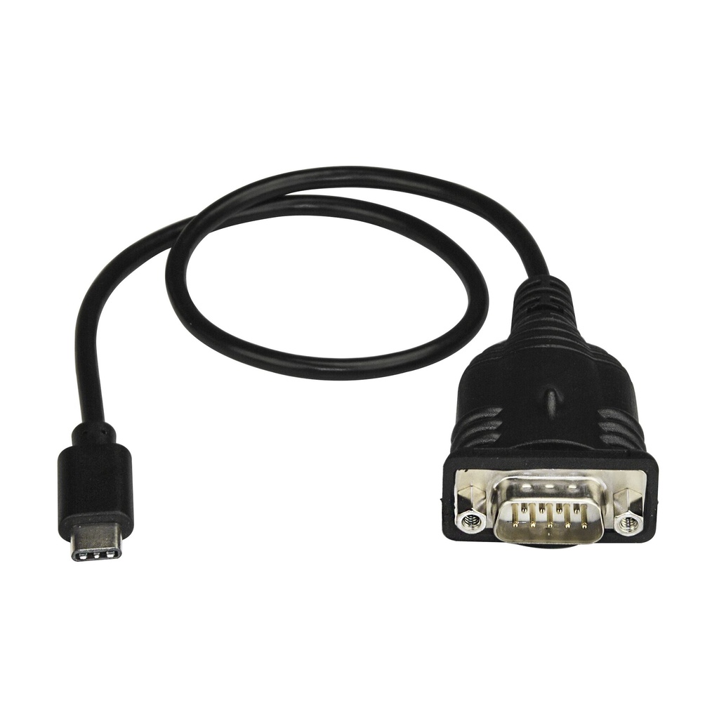StarTech.com USB C to Serial Adapter Cable with COM Port Retention - 16" (40cm) USB Type C to RS232 (DB9) Serial Converter Cabl - Image 2