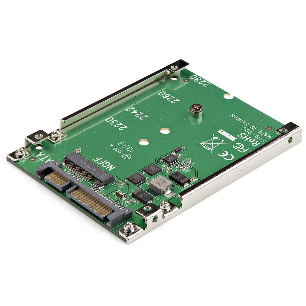 StarTech.com M.2 SATA SSD to 2.5in SATA Adapter, M.2 NGFF to SATA Converter, Open-Frame Bracket, 7mm High, M2 Hard Drive Adapte