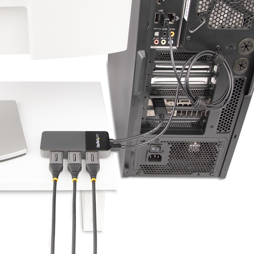 StarTech.com 3-Port DisplayPort 1.4 Splitter, DisplayPort to 3x DP Multi-Monitor Adapter, Triple 4K Computer MST Hub, USB Bus-P - Image 7