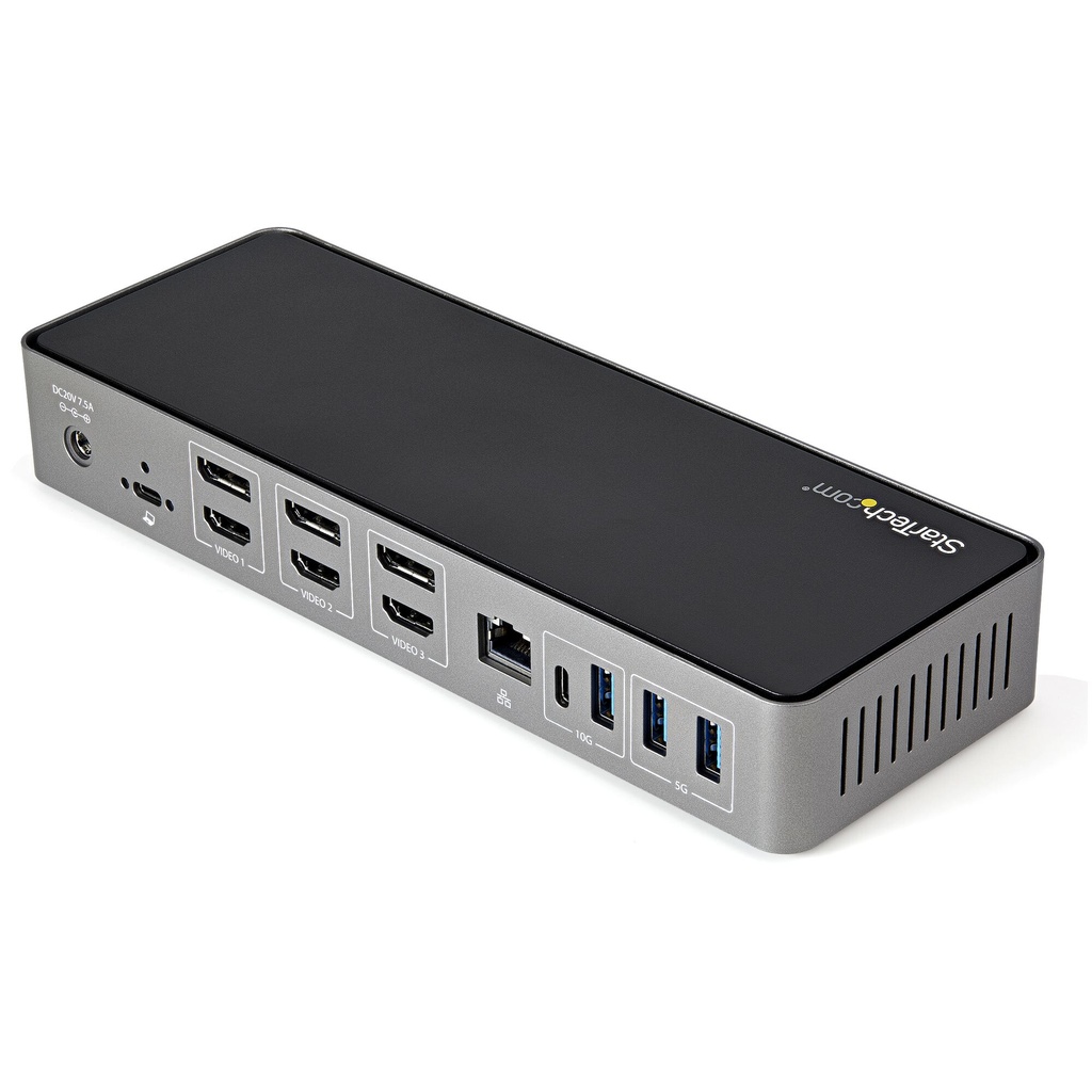 StarTech.com USB-C & USB-A Dock - Hybrid Universal Triple Monitor Laptop Docking Station w/ DisplayPort & HDMI 4K 60Hz - 85W Po - Image 3