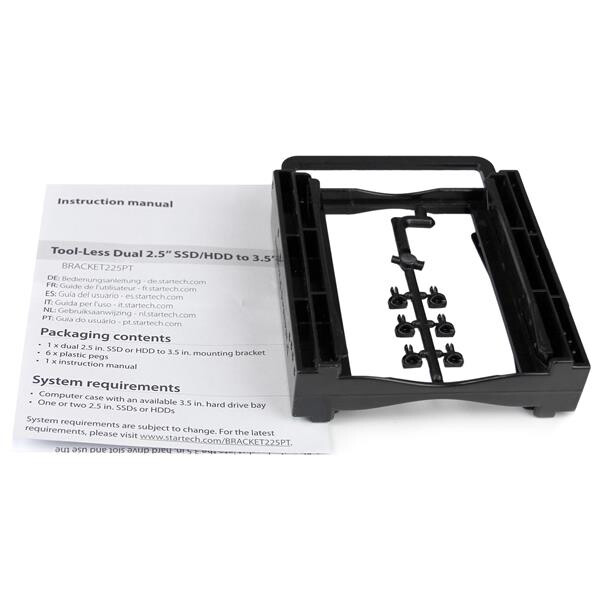 StarTech.com Dual 2.5" SSD/HDD Mounting Bracket for 3.5” Drive Bay - Tool-Less Installation - Image 3