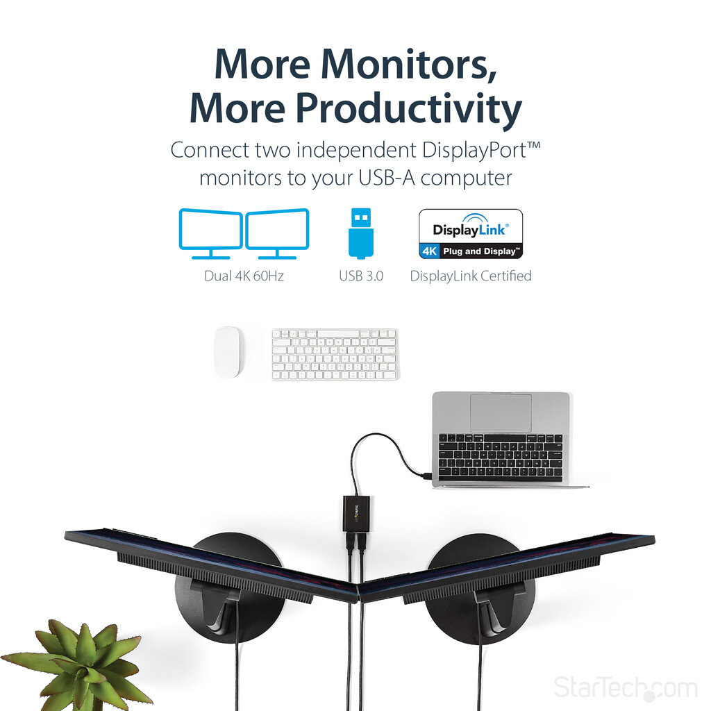 StarTech.com USB 3.0 to Dual DisplayPort Adapter - 4K 60Hz - Image 8