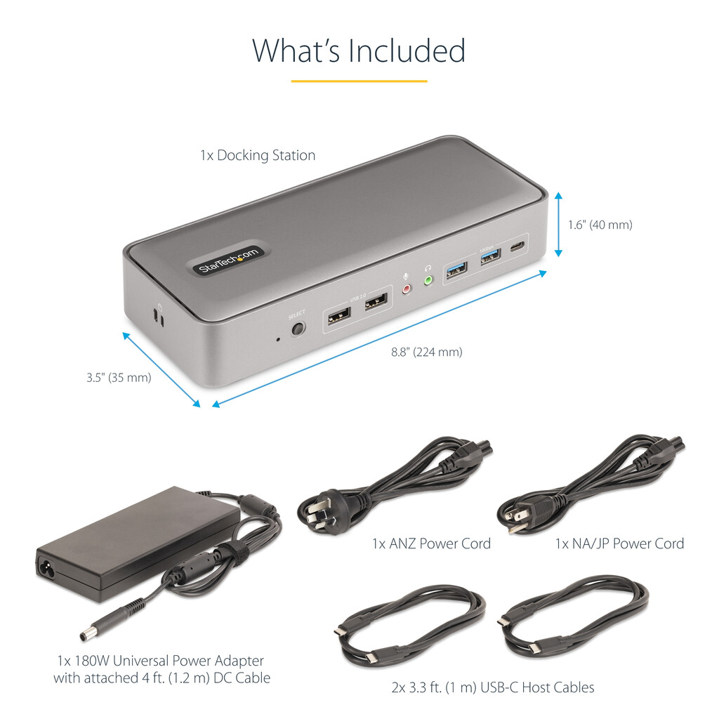 StarTech.com Dual-Laptop USB-C KVM Docking Station, Dual Monitor 4K 60Hz DisplayPort Dock, 5-Port USB Hub, GbE, 90W/45W Power D - Image 16